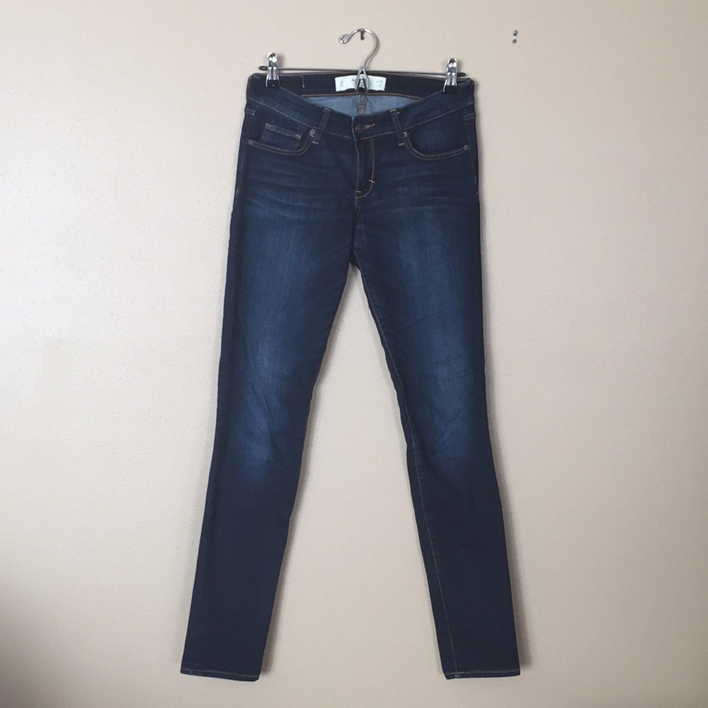 A&F dark wash skinny jeans